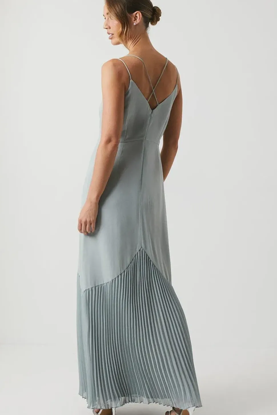 Chiffon And Pleat Strappy Bridesmaid Dress