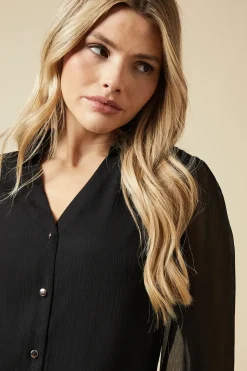 Chiffon Button Front Shirt