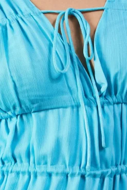 Chiffon Channel Detail Sleeveless Midi Dress