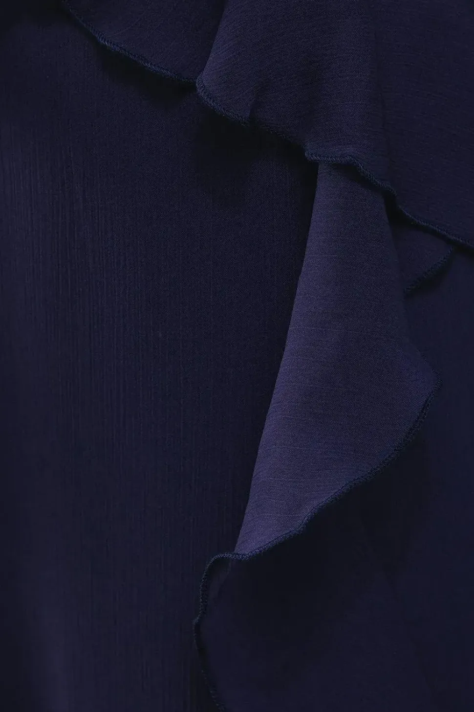Chiffon Cold Shoulder Ruffle Detail Maxi Dress