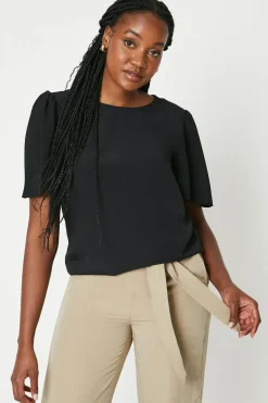 Chiffon Contrast Angel Sleeve Blouse