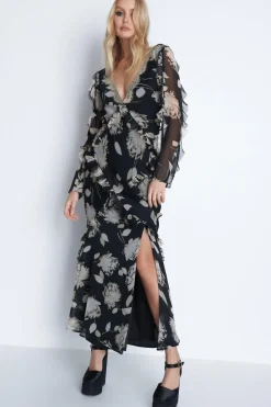 Chiffon Lace Maxi Dress