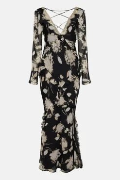 Chiffon Lace Maxi Dress