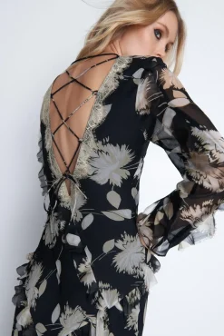 Chiffon Lace Maxi Dress
