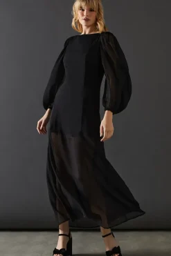 Chiffon Long Sleeve Maxi Dress
