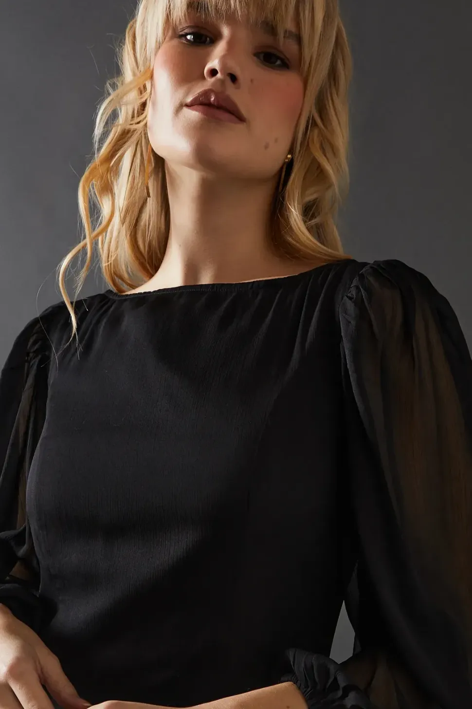 Chiffon Long Sleeve Maxi Dress