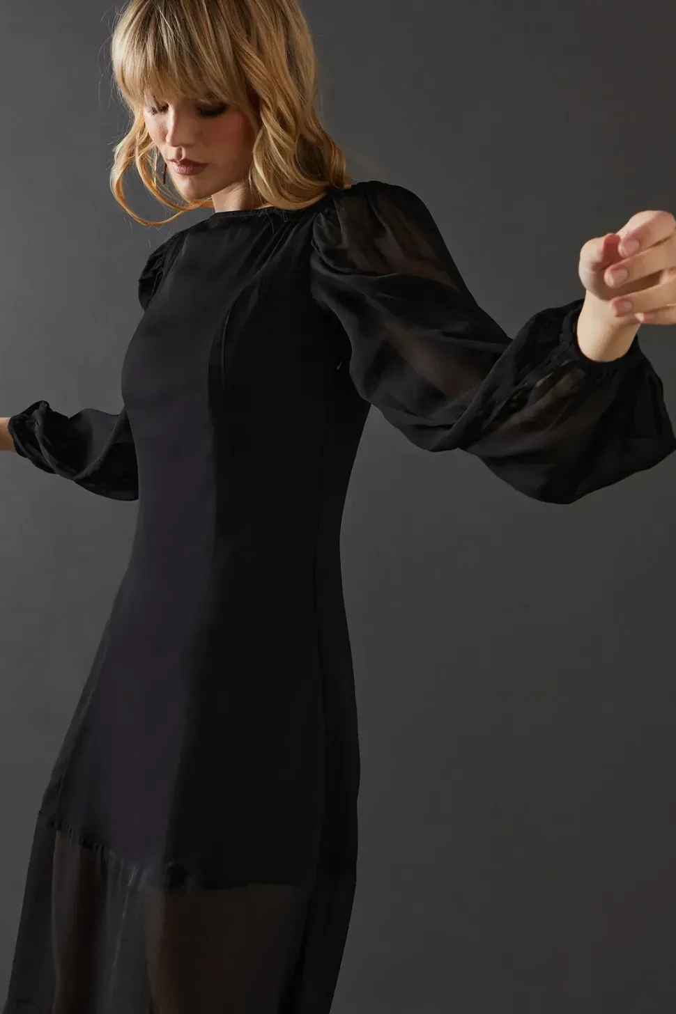 Chiffon Long Sleeve Maxi Dress
