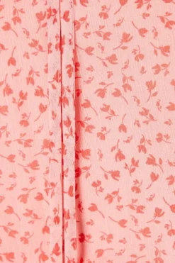 Chiffon Pink Ditsy Sleeveless Overhead Blouse