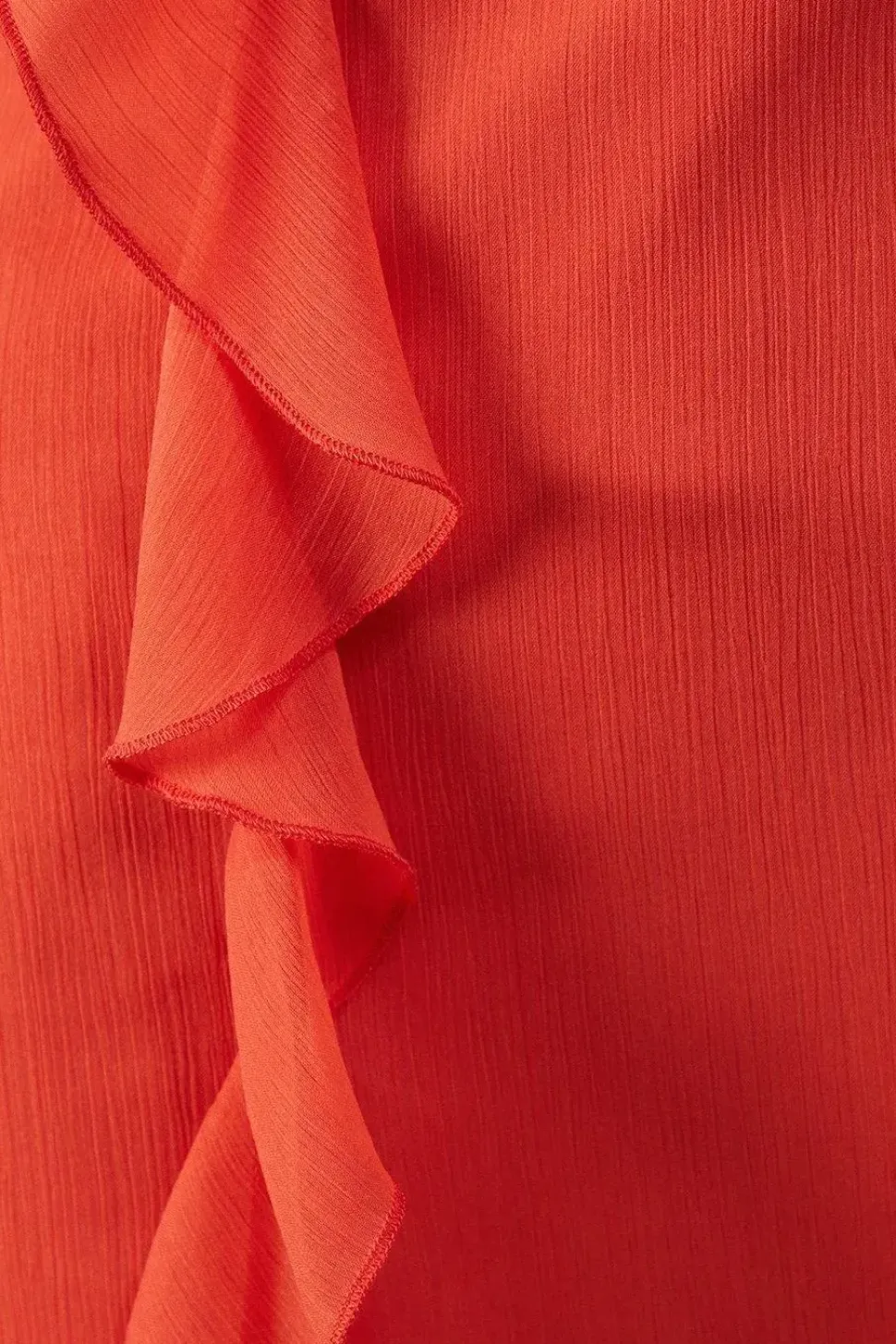 Chiffon Ruffle Detail Tie Sleeve Mini Dress