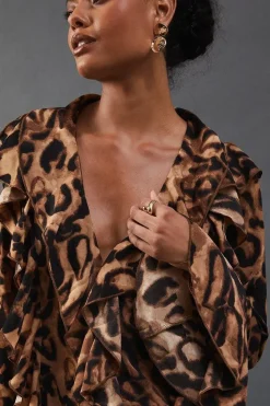 Chiffon Ruffle Front Blouse
