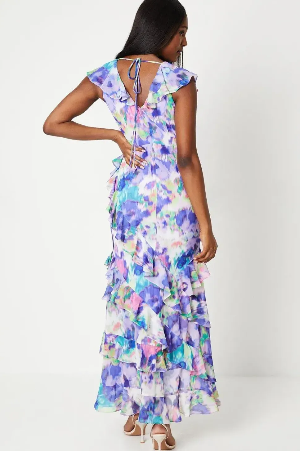 Chiffon Ruffle Maxi Dress