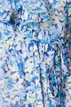 Chiffon Sleeveless Ruffle Waisted Midi Dress