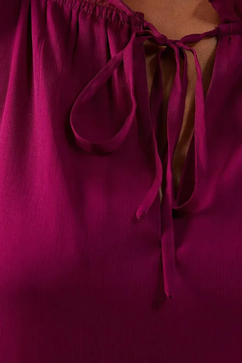 Chiffon Tie Neck Tier Midi Smock Dress