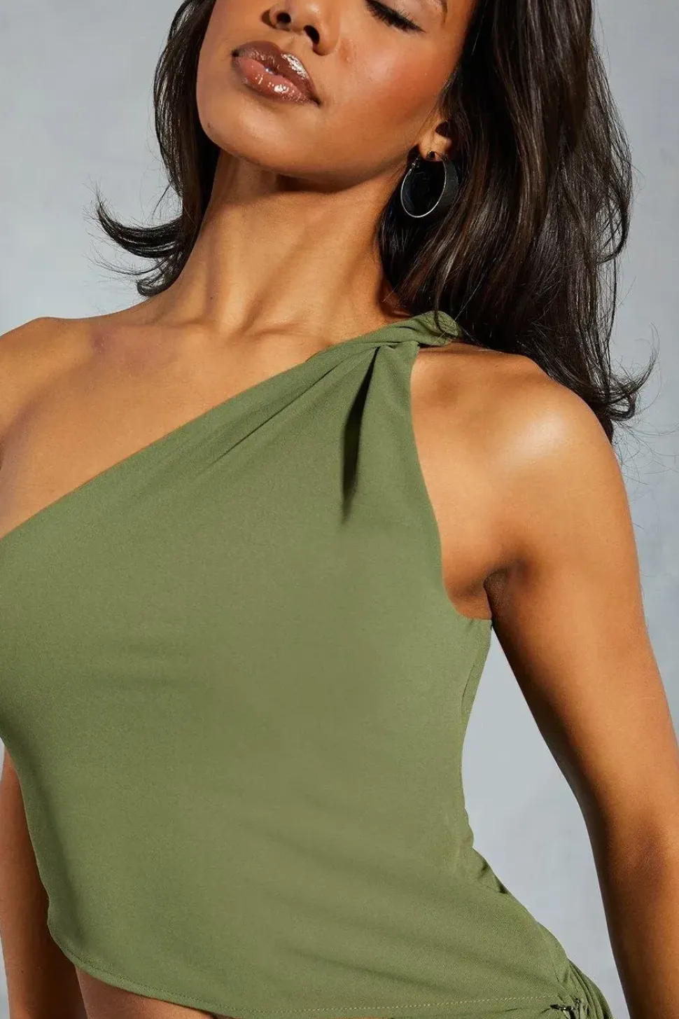 Chiffon Twist Strap Asymmetric Top
