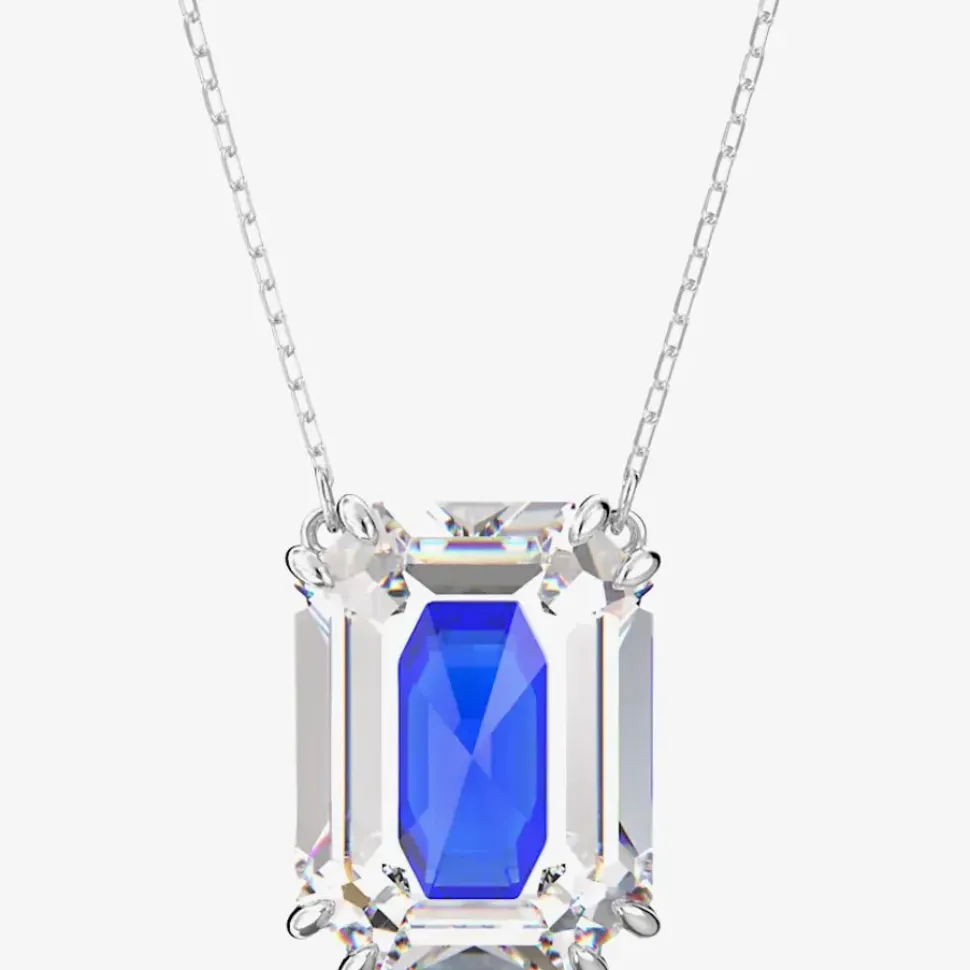 Chroma Blue & White Octagon Crystal Necklace 5600625