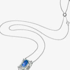 Chroma Blue & White Octagon Crystal Necklace 5600625