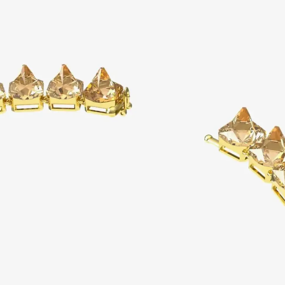 Chroma Gold Tone Plated Spike Crystal Necklace 5613679