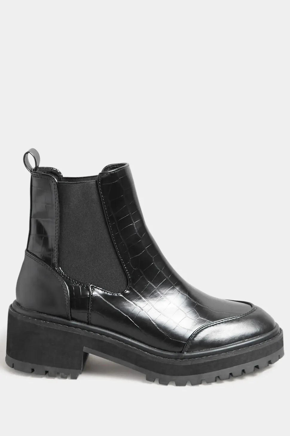Chunky Chelsea Croc Heel Boot