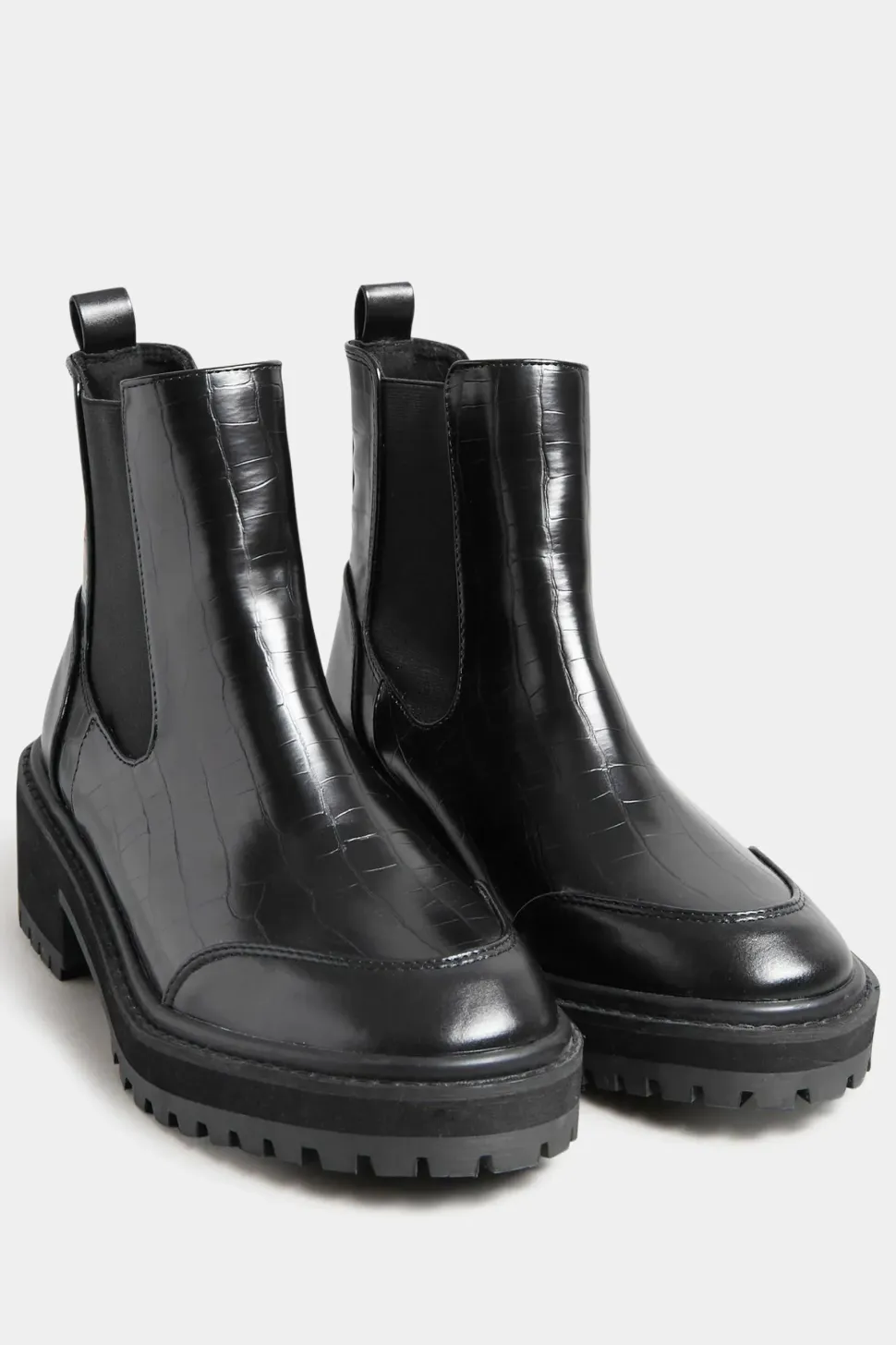 Chunky Chelsea Croc Heel Boot
