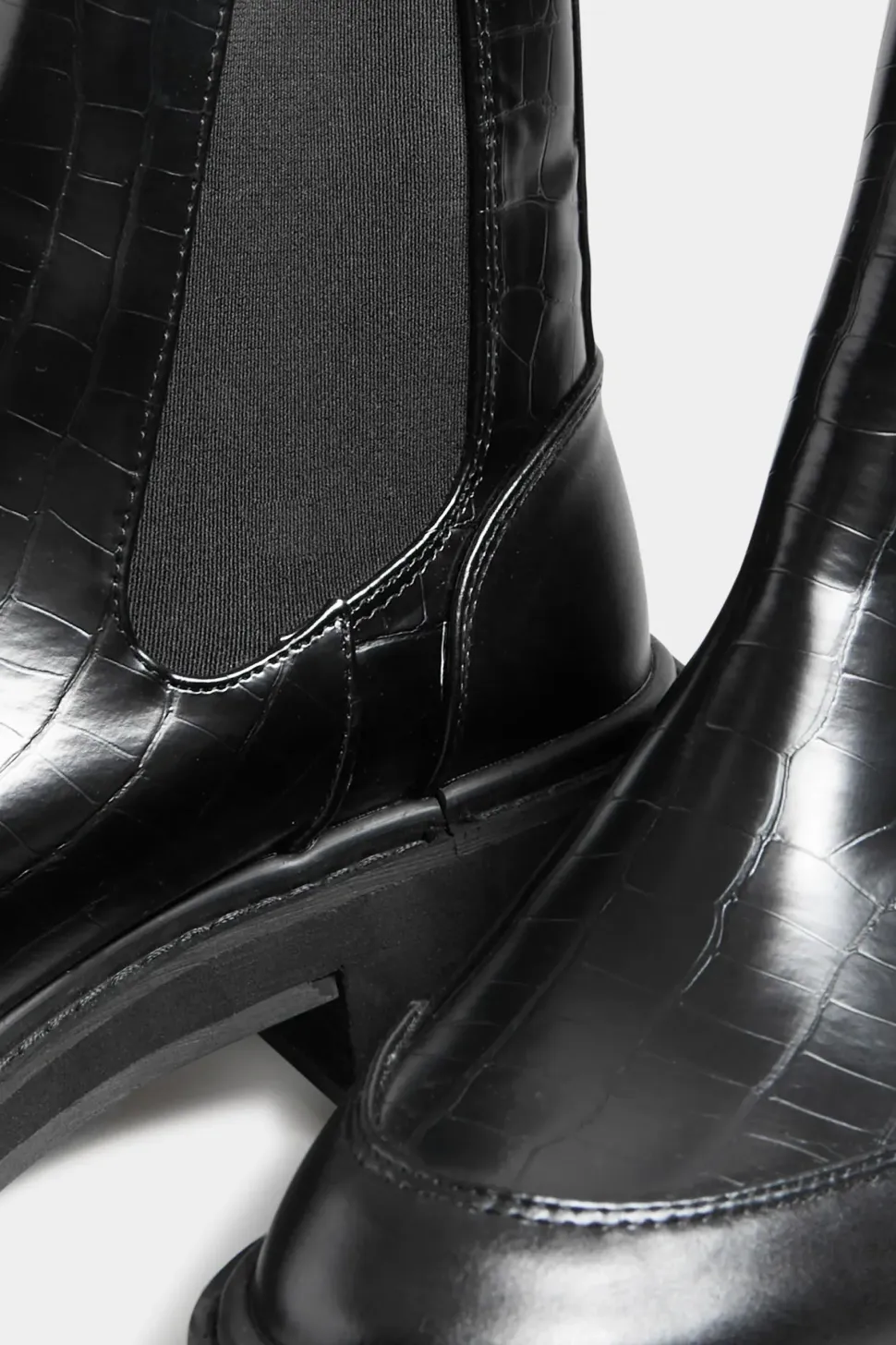 Chunky Chelsea Croc Heel Boot