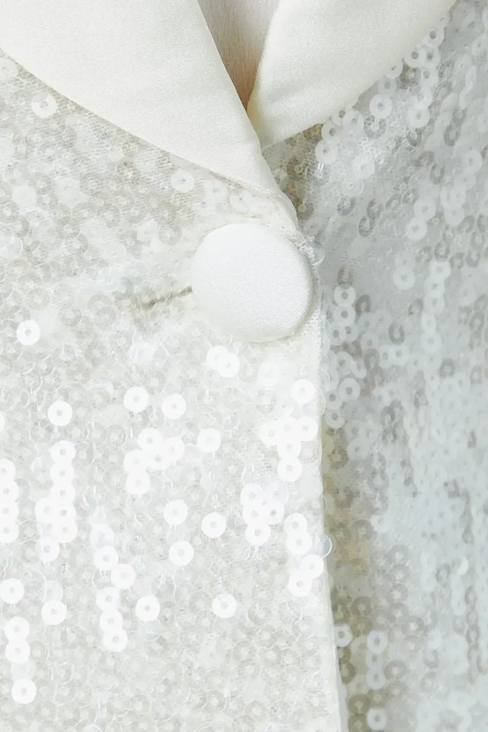 Clear Sequin Single Breasted Blazer