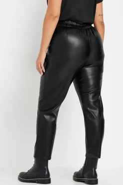 Coated Darted Waist Tapered Trousers