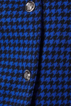 Cobalt Boucle Military Blazer