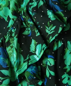 Cobalt Floral Ruffle Mini Skirt