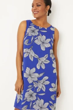 Cobalt Floral Shift Dress