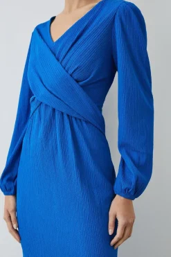 Cobalt Twist Front Jersey Midi Dress