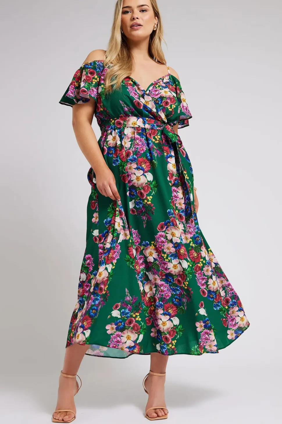 Cold Shoulder Wrap Dress