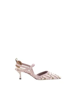 Colibri Slingback Kitten Heel Pumps with FF Monogram