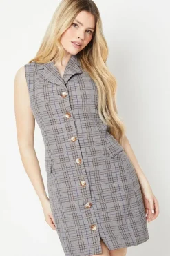 Collar Button Through Shift Dress