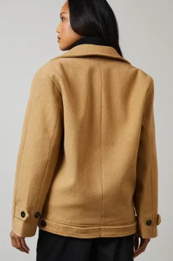 Collar Detail Double Breasted Jacket