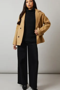 Collar Detail Double Breasted Jacket
