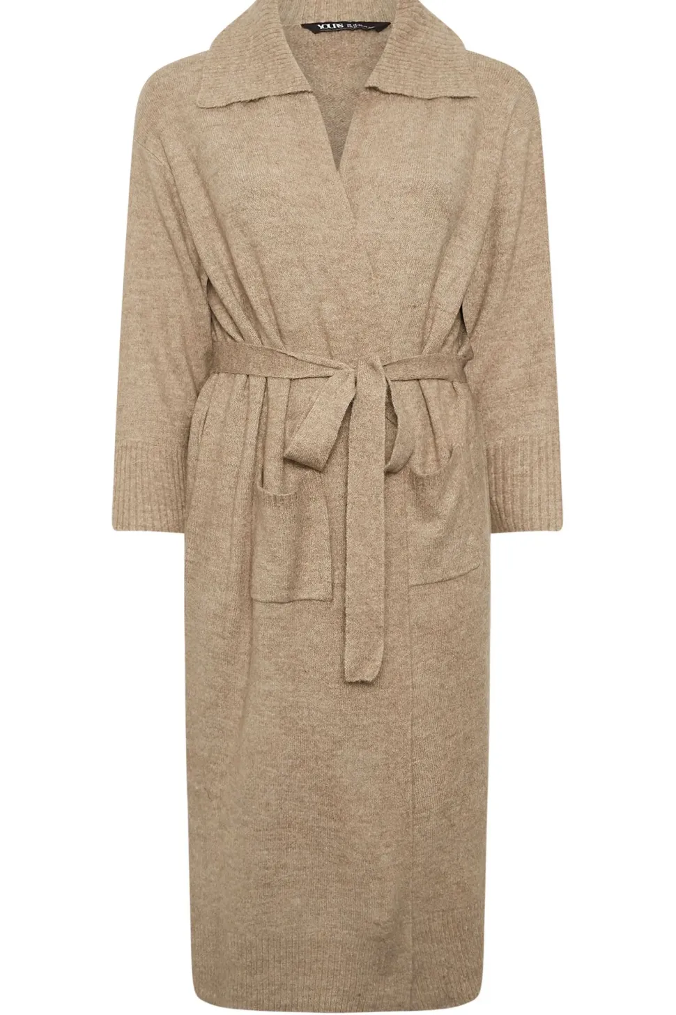 Collared Tie Waist Coatigan