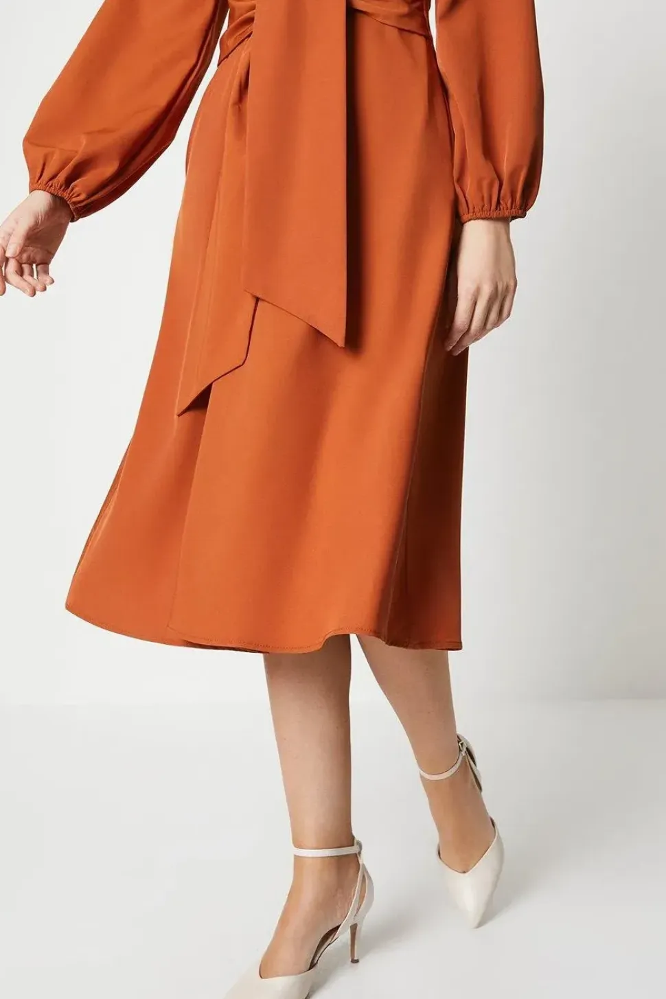 Collared Wrap Midi Dress