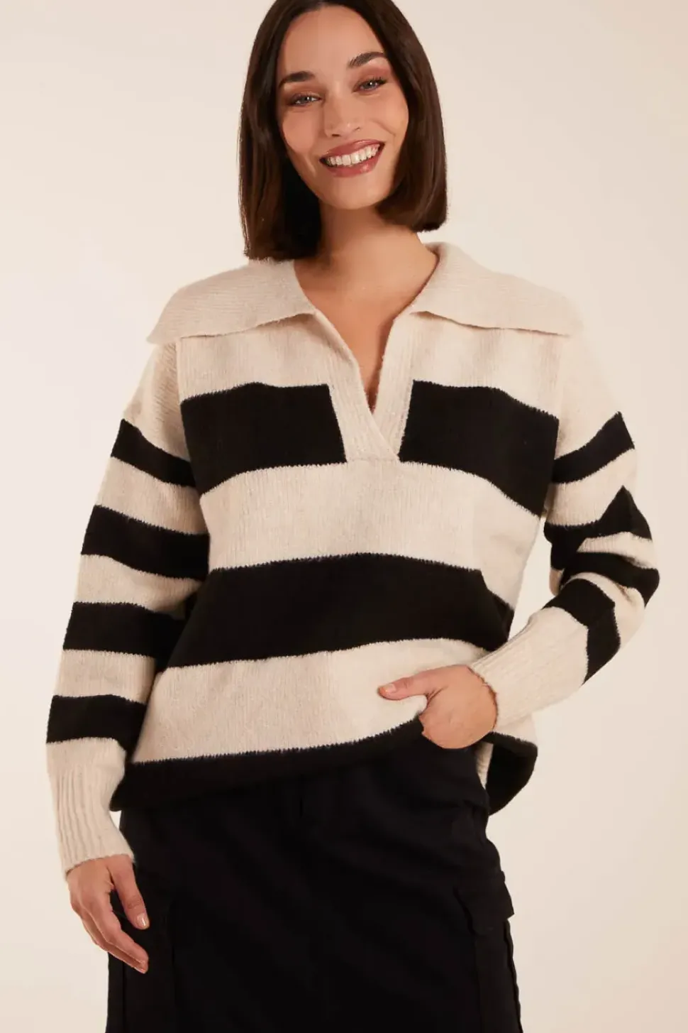 Collar Wide Stripe Jumper