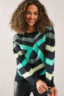 Colour Block Embellished Detail Jumper
