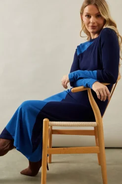 Colourblock Knitted Midi Dress
