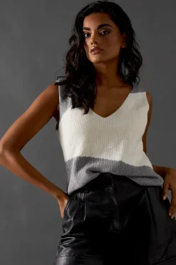 Colour Block Knitted Top Co Ord