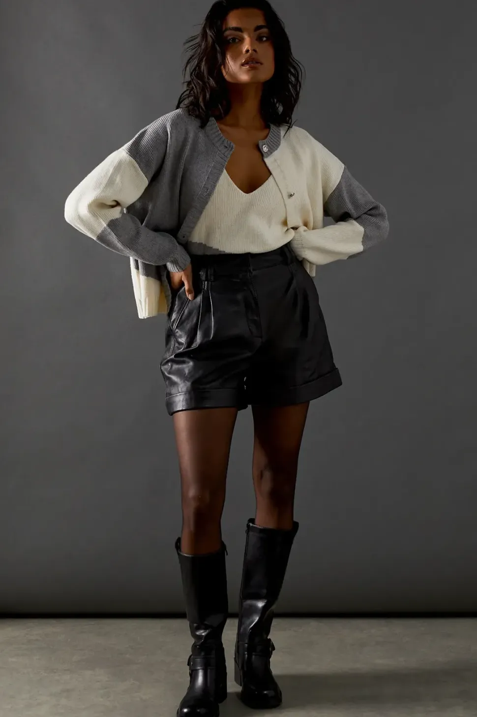 Colour Block Knitted Top Co Ord