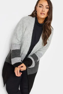 Colourblock Longline Knitted Cardigan