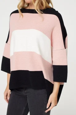 Colour Block Oversized Batwing Top