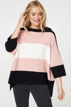 Colour Block Oversized Batwing Top