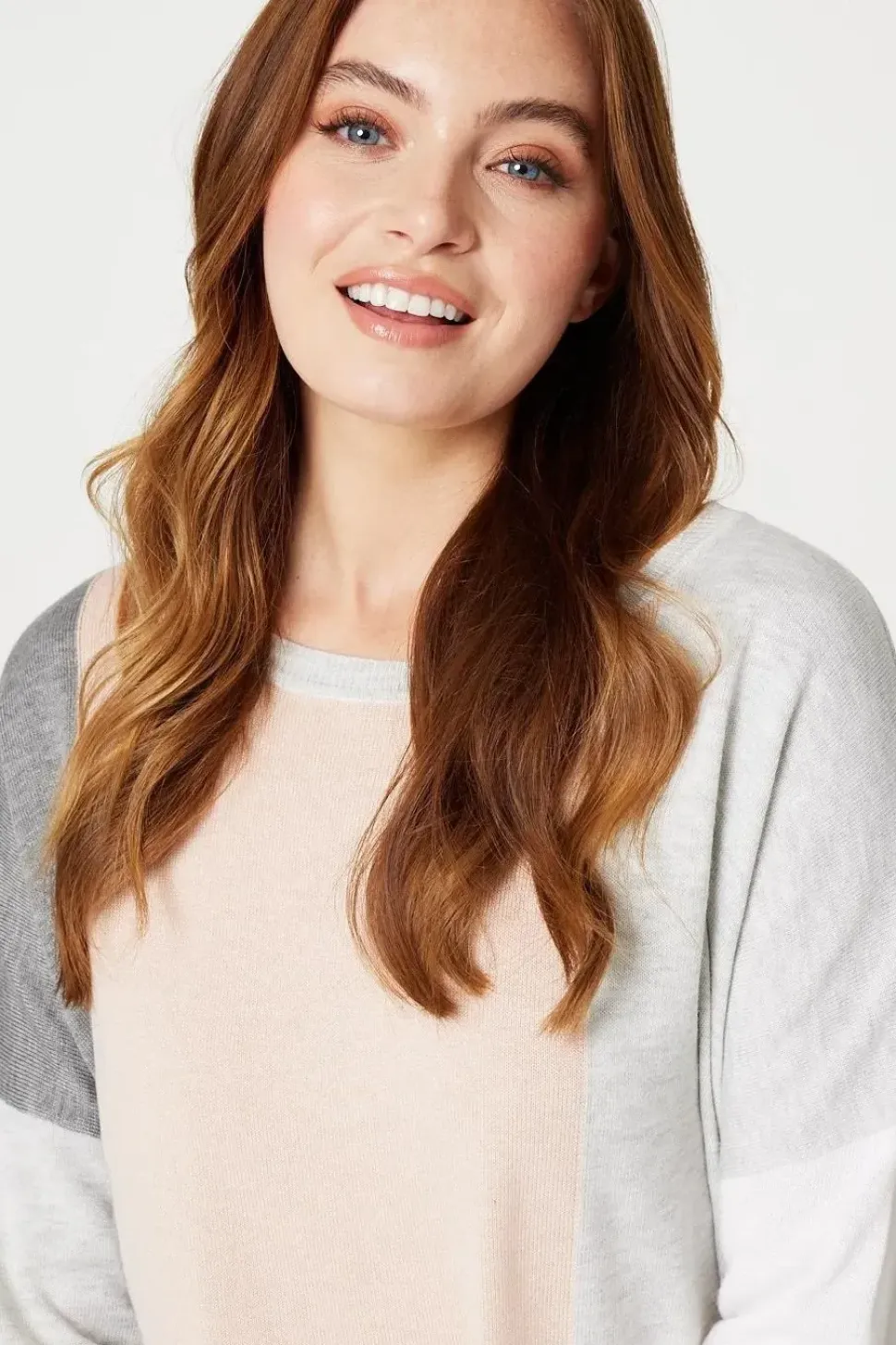 Colour Block Relaxed Knit Jumper