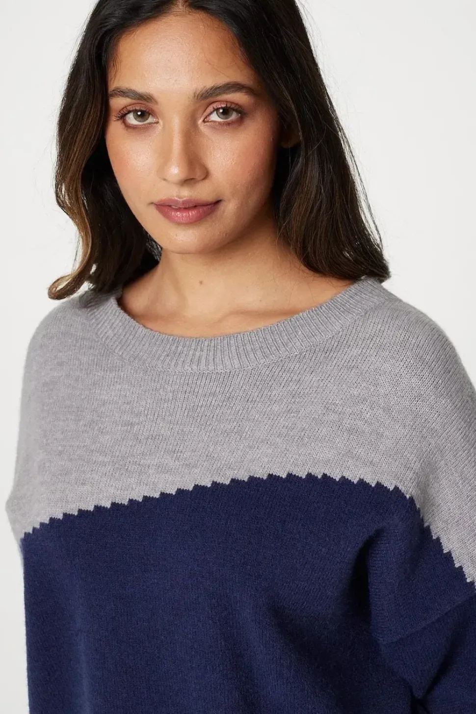Colour Block Relaxed Knit Sweater