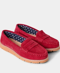 Colour Block Suede Slip-On Leather Loafers