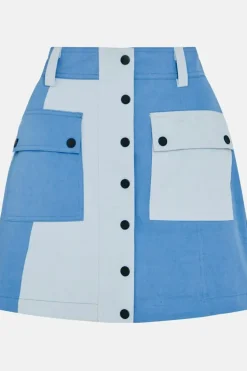 Colour Block Utility Mini Skirt