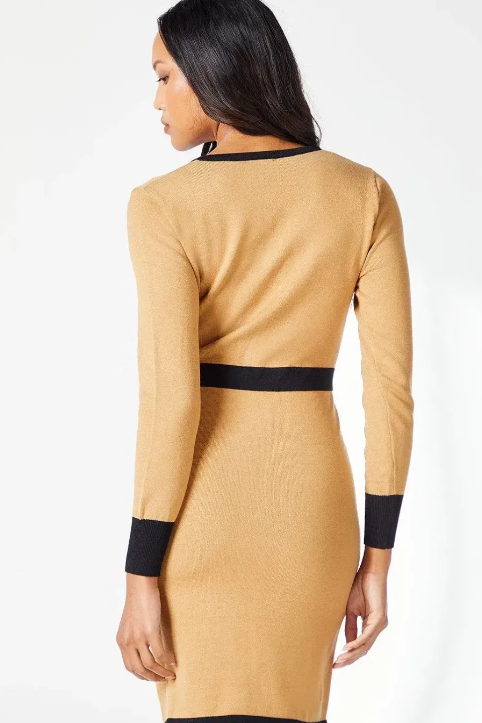 Colourblock V Neck Mini Dress